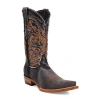 Dingo Womens Big Easy Flat Heel Cowboy Boots In Black