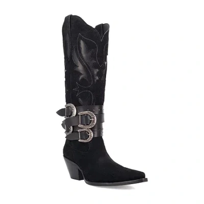 Dingo Womens Buck Wild Suede Leather Boot Block Heel Cowboy Boots In Multi