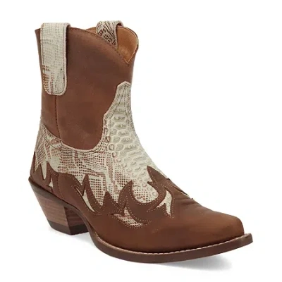 Dingo Womens Cobra Kiss Leather Bootie Block Heel Cowboy Boots In Multi