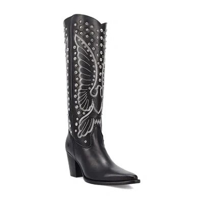 Dingo Womens Diamonds Forever Leather Boot Block Heel Cowboy Boots In Multi