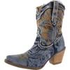 Dingo Womens Embroidered Manmade Cowboy, Western Boots In Blue