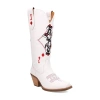 Dingo Womens Jack Of Diamonds Stacked Heel Cowboy Boots In White