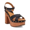Dingo Lotus Ankle Strap Platform Sandal In Black