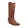 Dingo Womens Love Bug Leather Stacked Heel Cowboy Boots In Brown