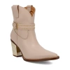 Dingo Womens Milano Block Heel Cowboy Boots In Neutral