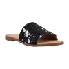 Dingo Moo Moo Genuine Calf Hair Slide Sandal In Black