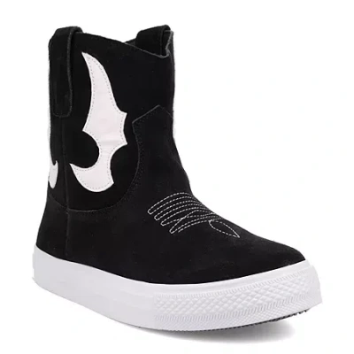 Dingo Womens Ollie Flat Heel Cowboy Boots In Black