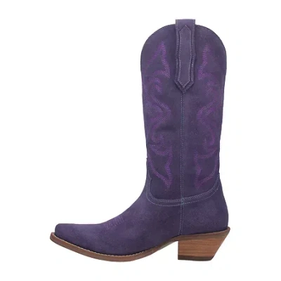 Dingo Womens Out West Stacked Heel Cowboy Boots In Purple