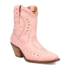 Dingo Womens Precious Leatherie Stacked Heel Cowboy Boots In Pink