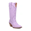 Dingo Womens Pretty 'n Pink Leather Stacked Heel Cowboy Boots In Blue