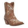 Dingo Womens Primrose Stacked Heel Cowboy Boots In Brown