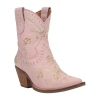 Dingo Womens Primrose Stacked Heel Cowboy Boots In Pink