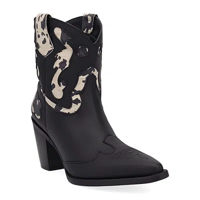 Dingo Womens Run Wild Block Heel Cowboy Boots In Black