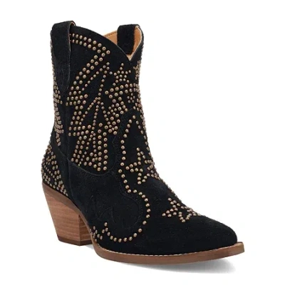 Dingo Womens Seein' Stars Suede Leather Bootie Block Heel Cowboy Boots In Multi