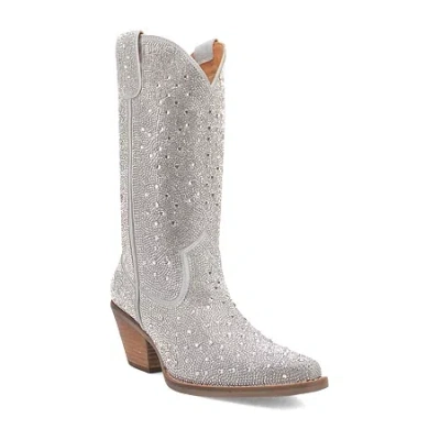 Dingo Womens Silver Dollar Stacked Heel Cowboy Boots In Gold