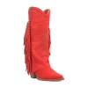 Dingo Womens Spirit Trail Stacked Heel Cowboy Boots In Red