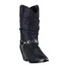 Dingo Womens Stacked Heel Cowboy Boots In Black
