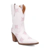 Dingo Womens Starburst Block Heel Cowboy Boots In White