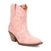 Dingo Womens Sweetheart Leatherie Stacked Heel Cowboy Boots In Pink
