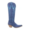Dingo Womens Thunder Road Stacked Heel Cowboy Boots In Blue