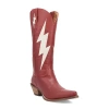 Dingo Womens Thunderbolt Leather Boot Block Heel Cowboy Boots In Multi