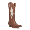 Dingo Womens Thunderbolt Leather Boot Block Heel Cowboy Boots In Multi