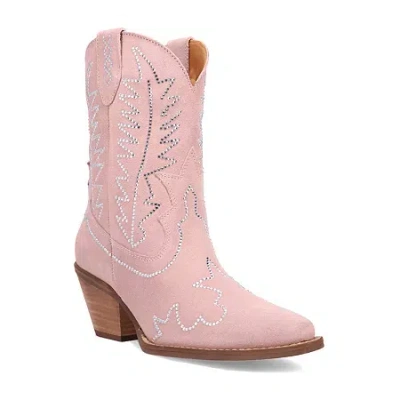 Dingo Womens Tiny Pony Suede Leather Bootie Block Heel Cowboy Boots In Multi