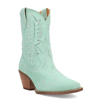 Dingo Womens Tiny Pony Suede Leather Bootie Block Heel Cowboy Boots In Multi