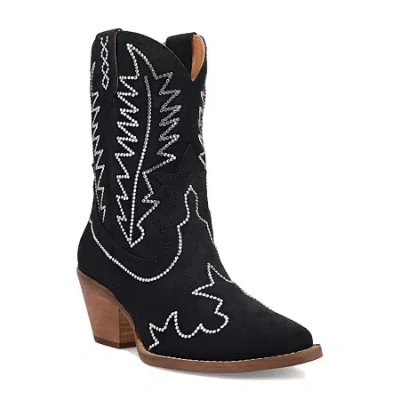 Dingo Womens Tiny Pony Suede Leather Bootie Block Heel Cowboy Boots In Multi