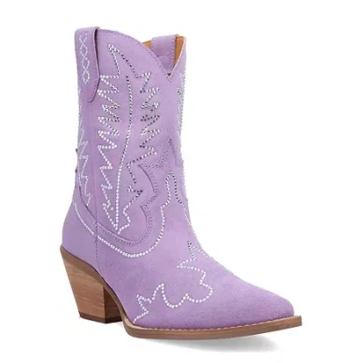 Dingo Womens Tiny Pony Suede Leather Bootie Block Heel Cowboy Boots In Multi
