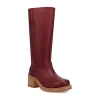 Dingo Womens Vagabond Stacked Heel Cowboy Boots In Burgundy