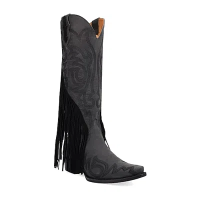 Dingo Womens Walk West Block Heel Cowboy Boots In Gray