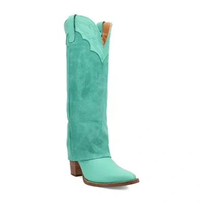 Dingo Womens Wild Fire Block Heel Cowboy Boots In Green