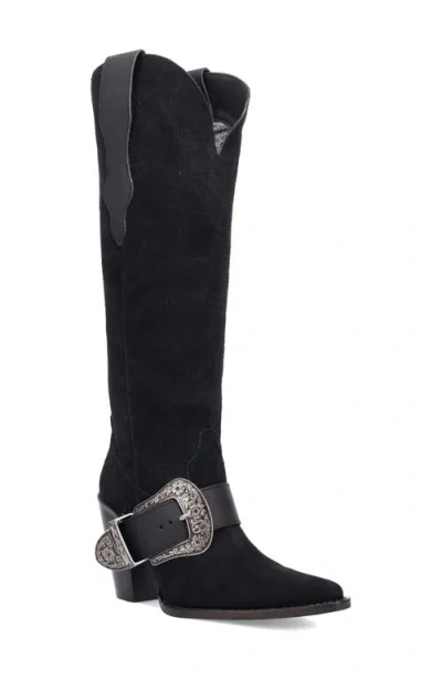 Dingo Yeehottie Over The Knee Western Boot In Black