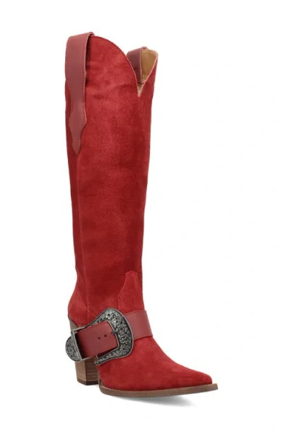 Dingo Yeehottie Over The Knee Western Boot In Red