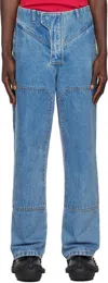 Dingyun Zhang Blue Biker Jeans In Blue