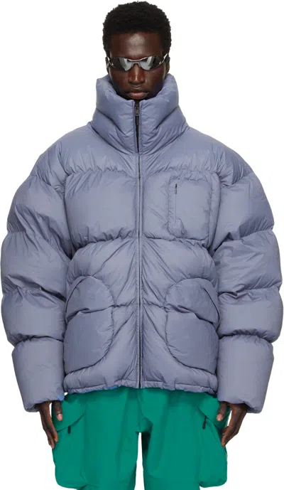 Dingyun Zhang Navy Quilted Volume Down Jacket