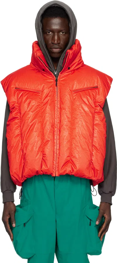 Dingyun Zhang Orange Swollen Reversible Down Vest