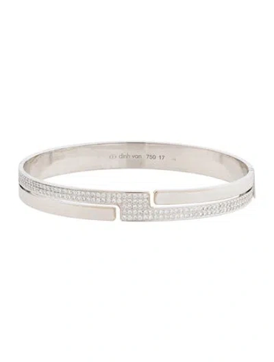 Pre-owned Dinh Van 18k 1.14ctw Diamond Bangle Bracelet, 6.75" In Multicolor