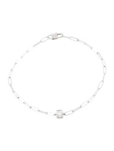 Pre-owned Dinh Van 18k Diamond Cube Chain Bracelet, 6.75" In Multicolor