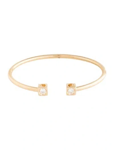 Pre-owned Dinh Van 18k Diamond Le Cube Cuff Bracelet, 6.25" In Multicolor