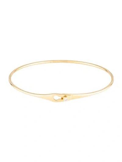 Pre-owned Dinh Van 18k Diamond Serrure Jonc Bangle, 6.5" In Multicolor