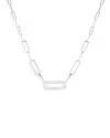 Dinh Van 18k White Gold Maillon Diamond Pave Link Pendant Necklace, 16.93 In White