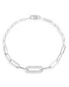 Dinh Van 18k White Gold Maillon Diamond Pave Small Link Bracelet In White