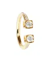Dinh Van 18k Yellow Gold Le Cube Diamant Diamond Cube & Channel Set Cuff Ring In Gold