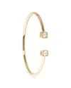 Dinh Van 18k Yellow Gold Le Cube Diamant Diamond Cube Set Wire Cuff Bracelet In Gold