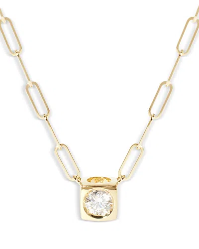 Dinh Van 18k Yellow Gold Le Cube Diamant Diamond Cube Solitaire Large Link Pendant Necklace, 15.75-17.72