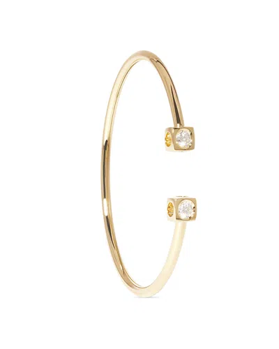 Dinh Van 18k Yellow Gold Le Cube Diamant Diamond Wire Cuff Bracelet