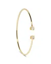 Dinh Van 18k Yellow Gold Le Cube Diamant Diamond Wire Cuff Bracelet In Gold