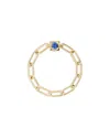 Dinh Van 18k Yellow Gold Le Cube Diamont Blue Sapphire Chain Ring In Gold